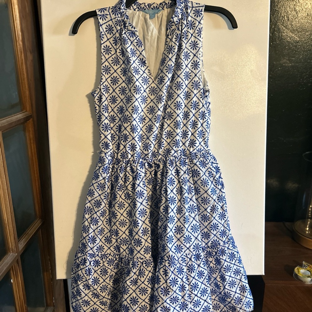 Draper James Dress Womens Small Lined Embroidered Tiered Fit Flare Floral